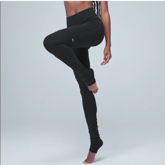 ALO YOGA High waisted heather grey leggings Sz Small like New compression - Picture 6 of 7